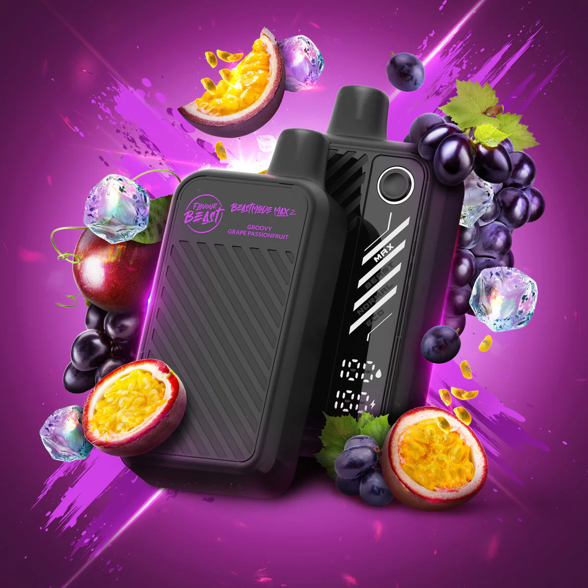 FLAVOUR BEAST MODE MAX2 50K - GROOVY GRAPE PASSIONFRUIT ICE