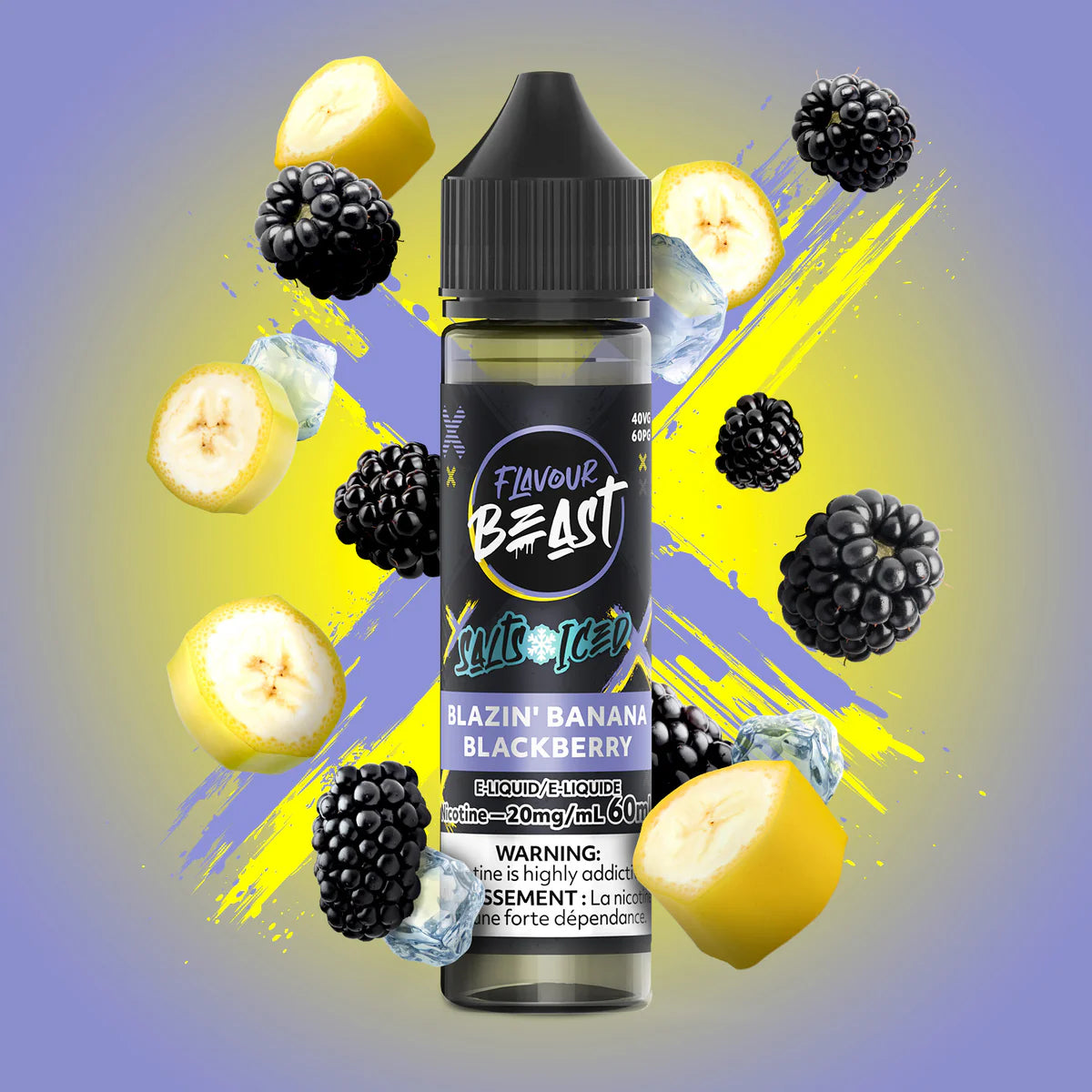 FLAVOUR BEAST 60ML - BLAZIN BANANA BLACKBERRY ICE