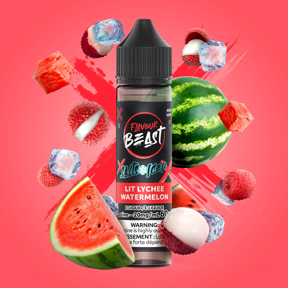 FLAVOUR BEAST 60ML - LIT LYCHEE WATERMELON ICE