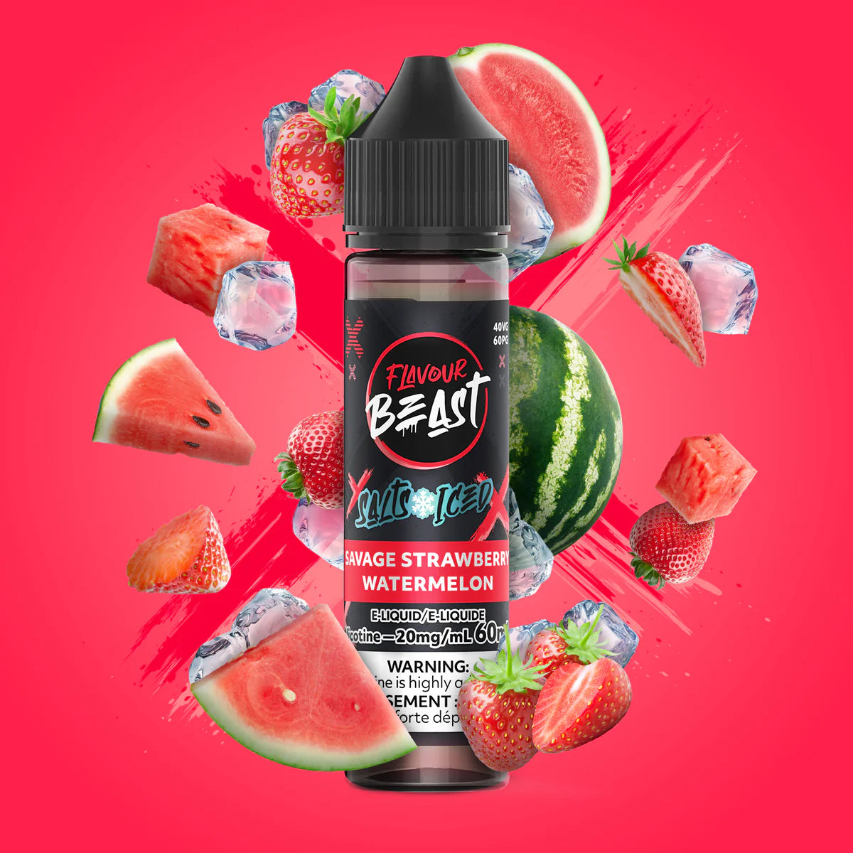 FLAVOUR BEAST 60ML - SAVAGE STRAWBERRY WATERMELON ICE