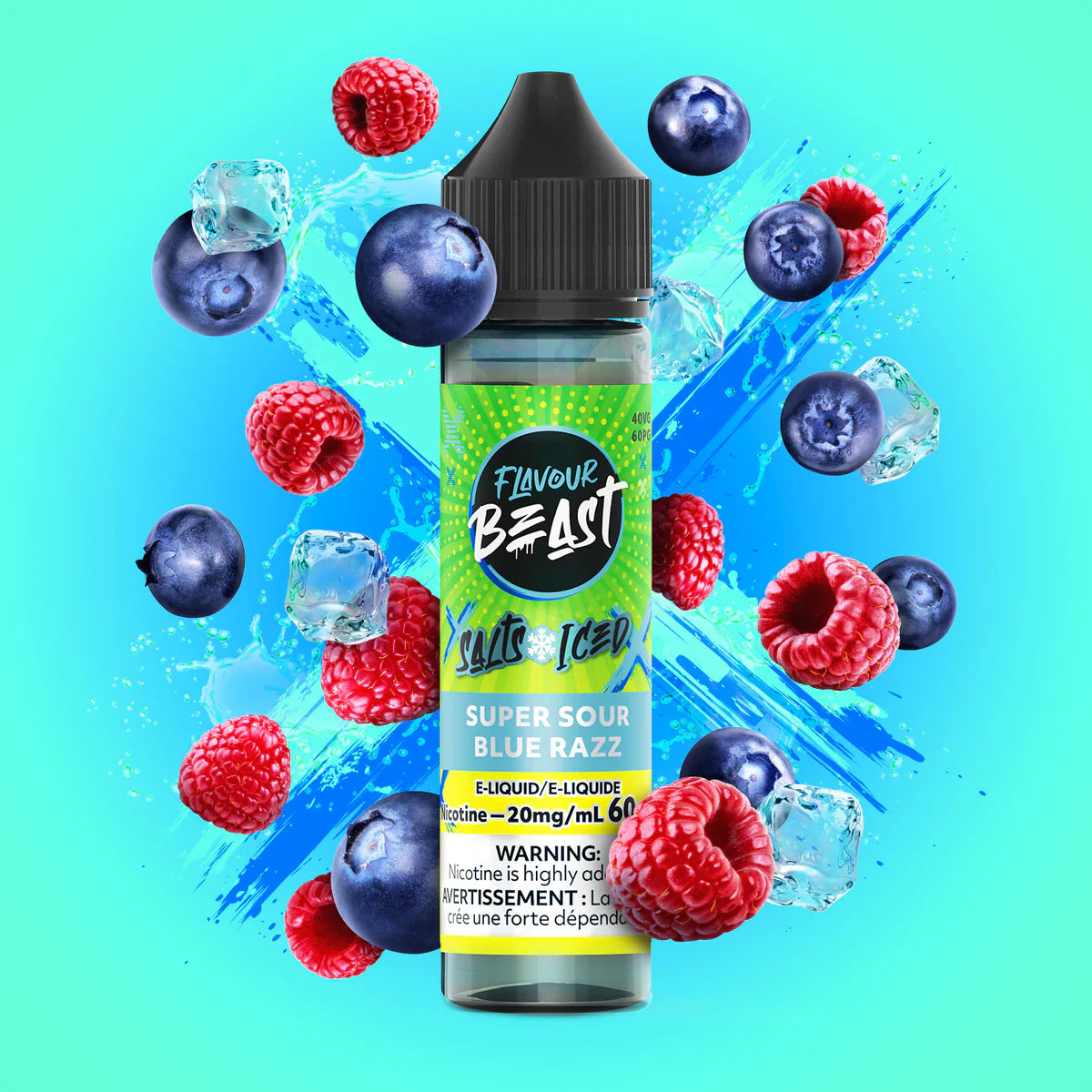 FLAVOUR BEAST 60ML - SUPER SOUR BLUE RAZZ