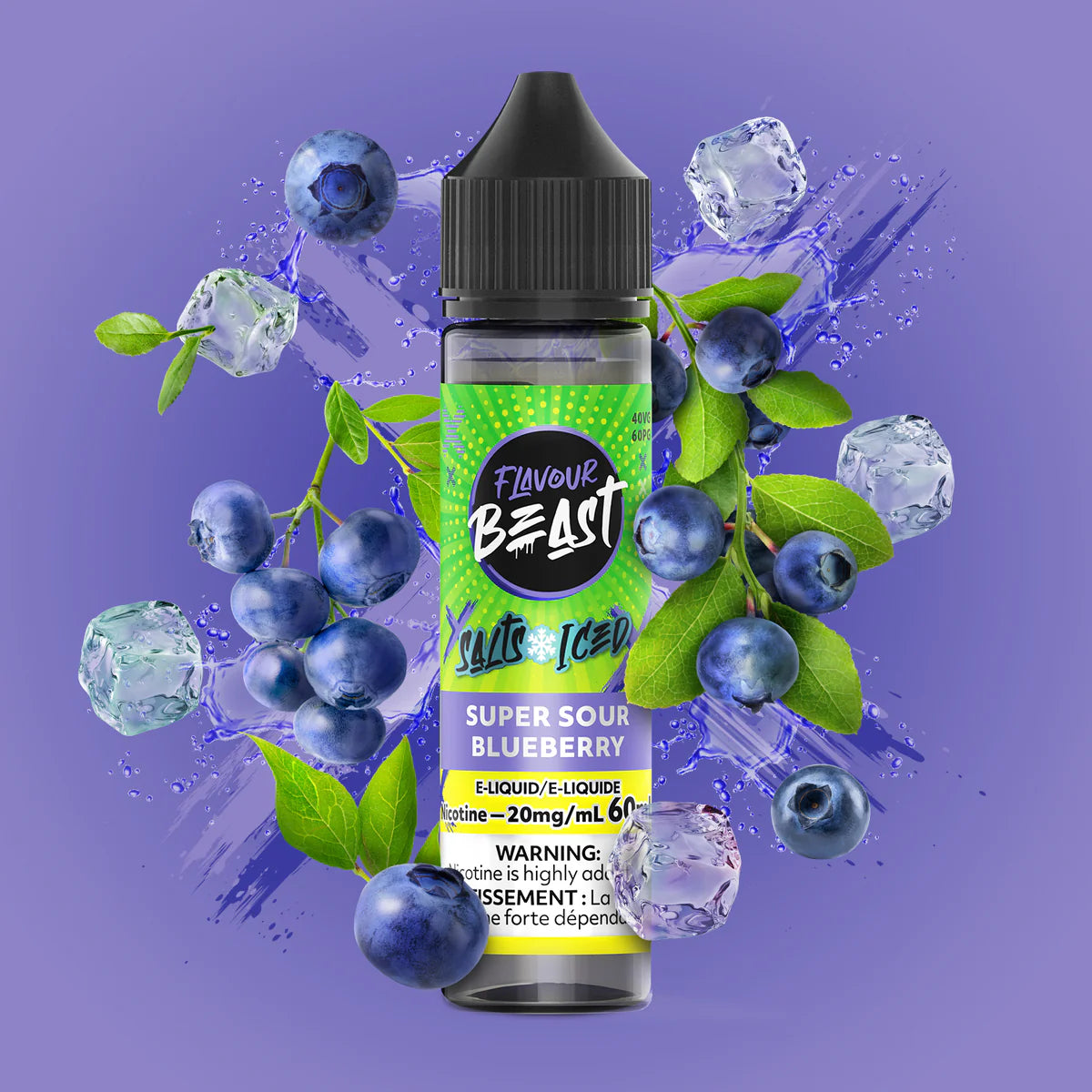FLAVOUR BEAST 60ML - SUPER SOUR BLUEBERRY ICE
