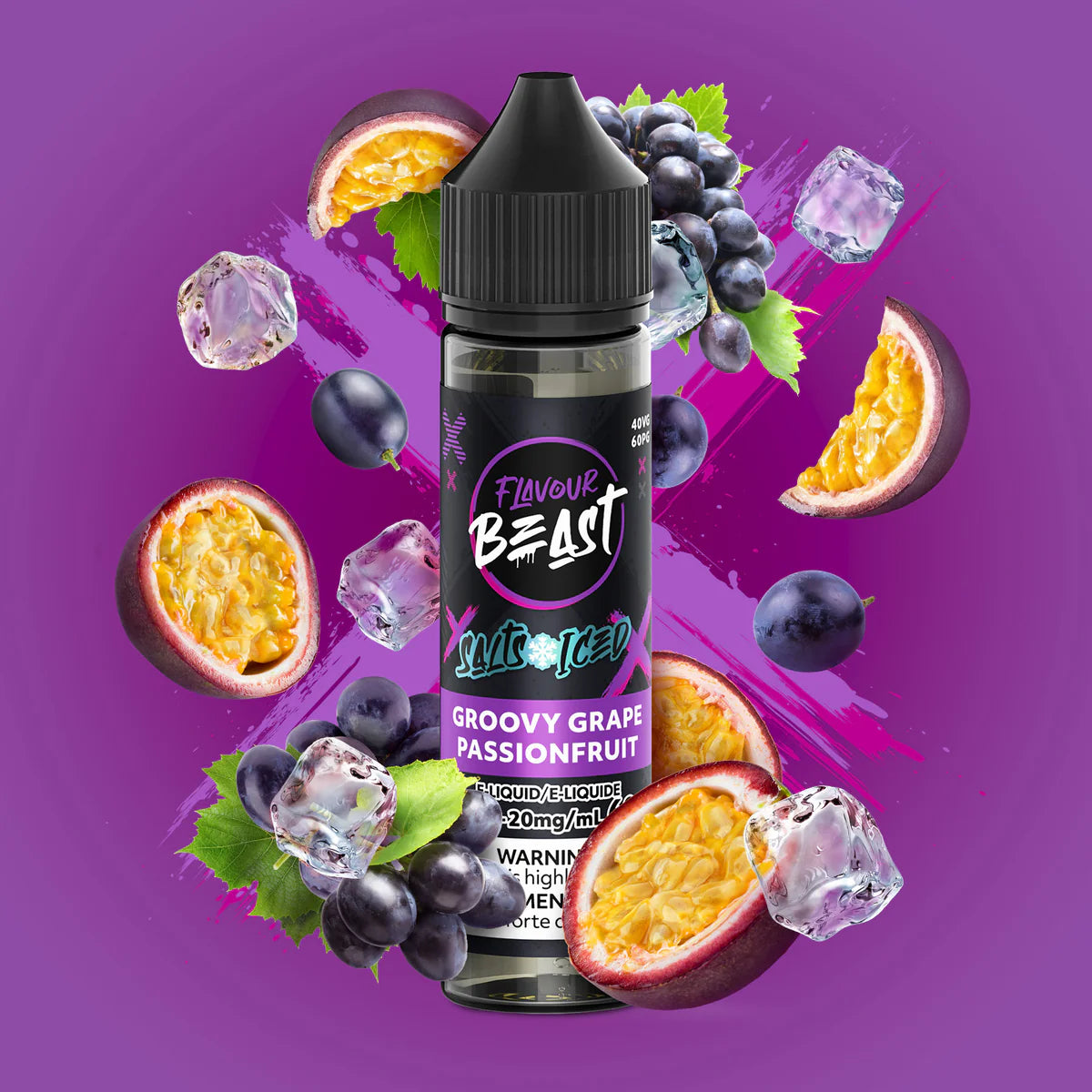 FLAVOUR BEAST 60ML - GROOVY GRAPE PASSIONFRUIT ICE