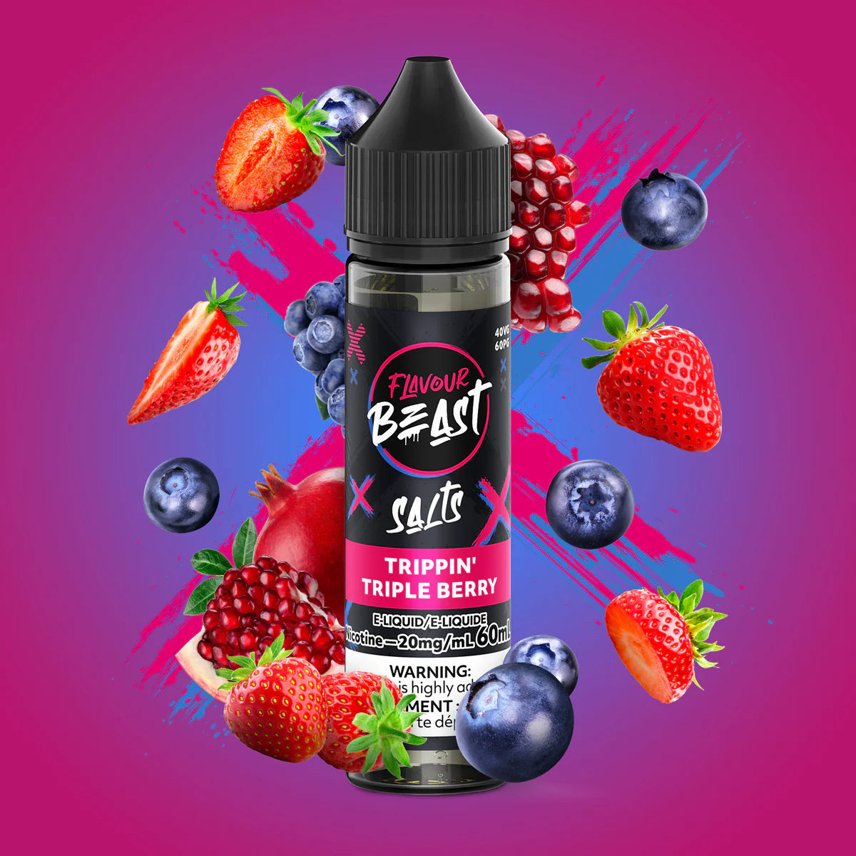 FLAVOUR BEAST 60ML - TRIPPIN TRIPLE BERRY ICE