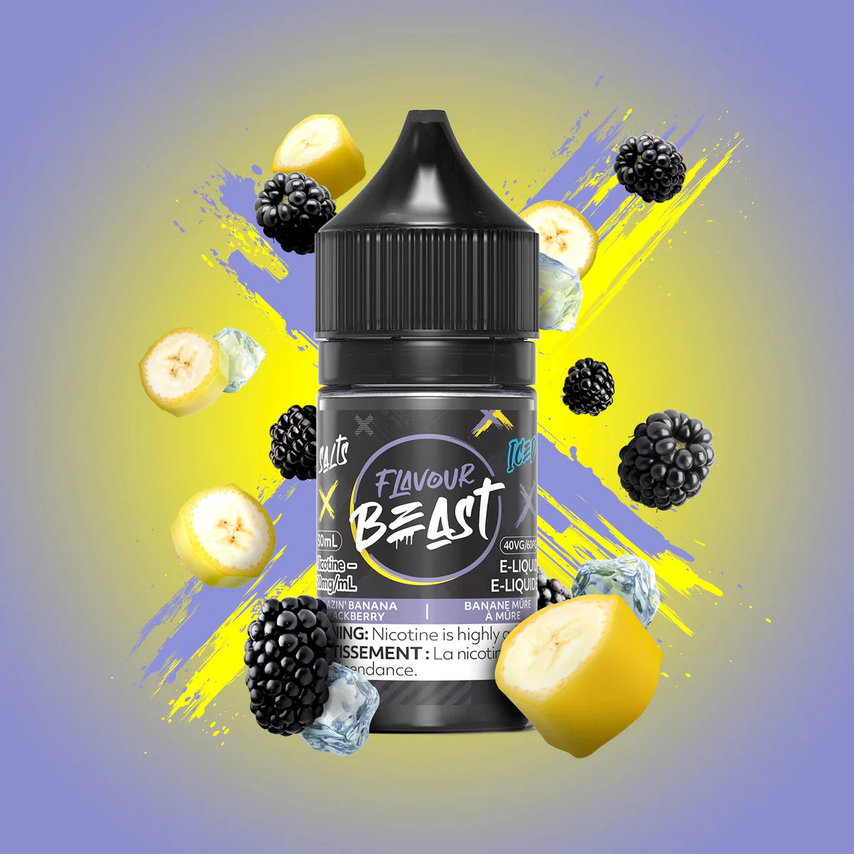 FLAVOUR BEAST 30ML - BLAZIN BANANA BLACKBERRY ICE