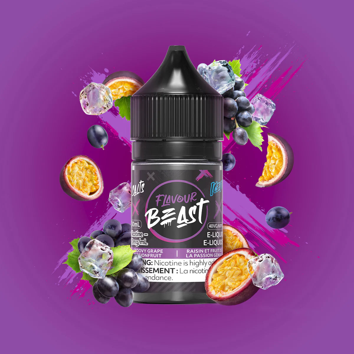 FLAVOUR BEAST 30ML - GROOVY GRAPE PASSIONFRUIT ICE