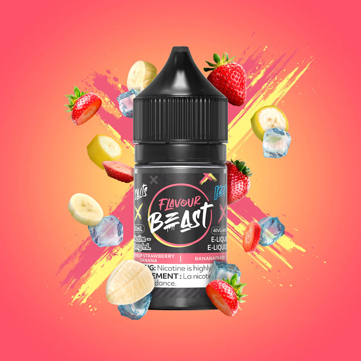 FLAVOUR BEAST 30ML - STR8 UP STRAWBERRY BANANA ICE