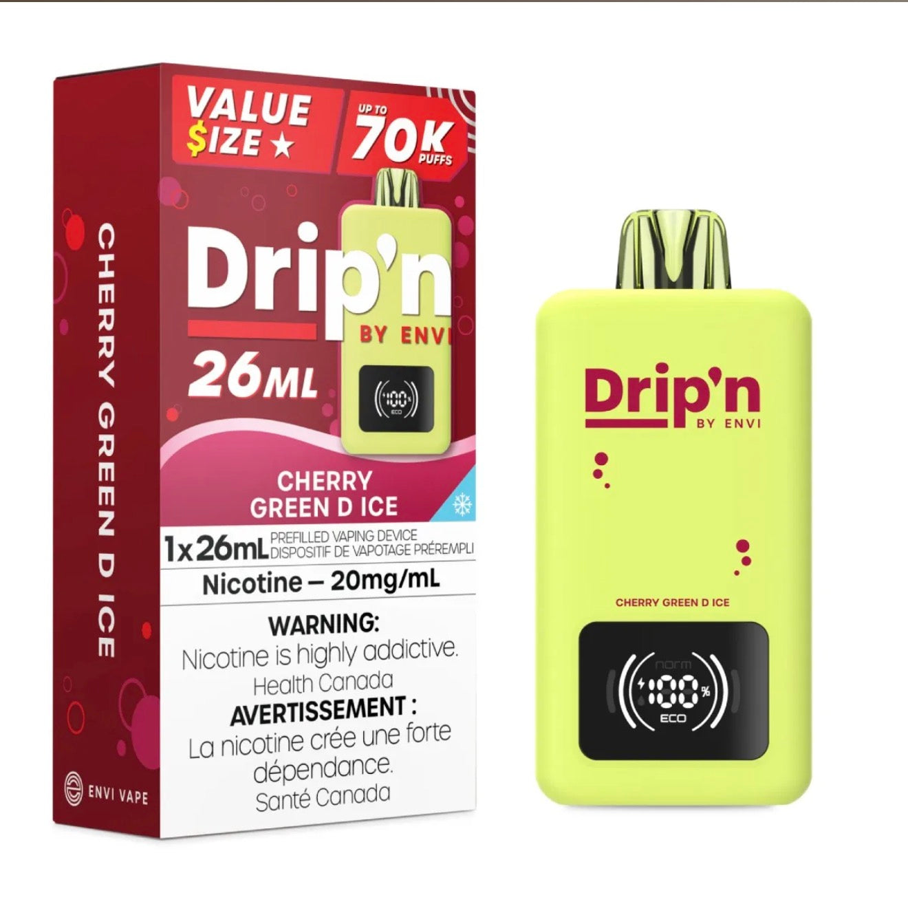 Drip’n 70K- CHERRY GREEN D ICE