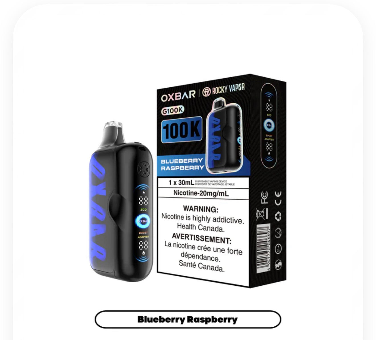 OXBAR 100K-BLUE RAZZ
